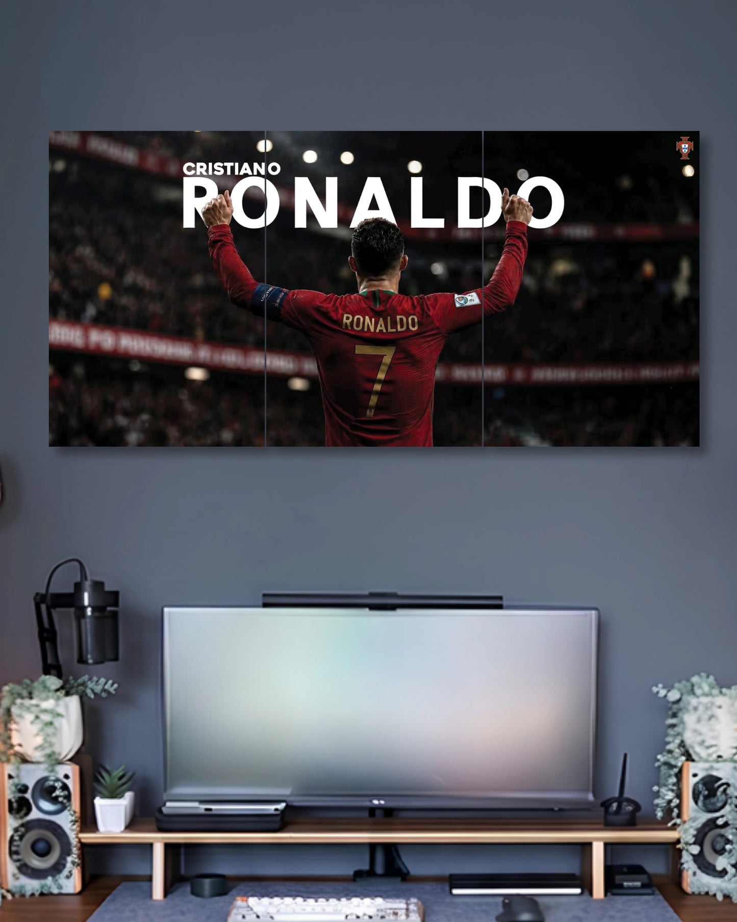 Three-panel Ronaldo Portugal 3 Piece Split Poster Set artwork featuring premium detailed design 2