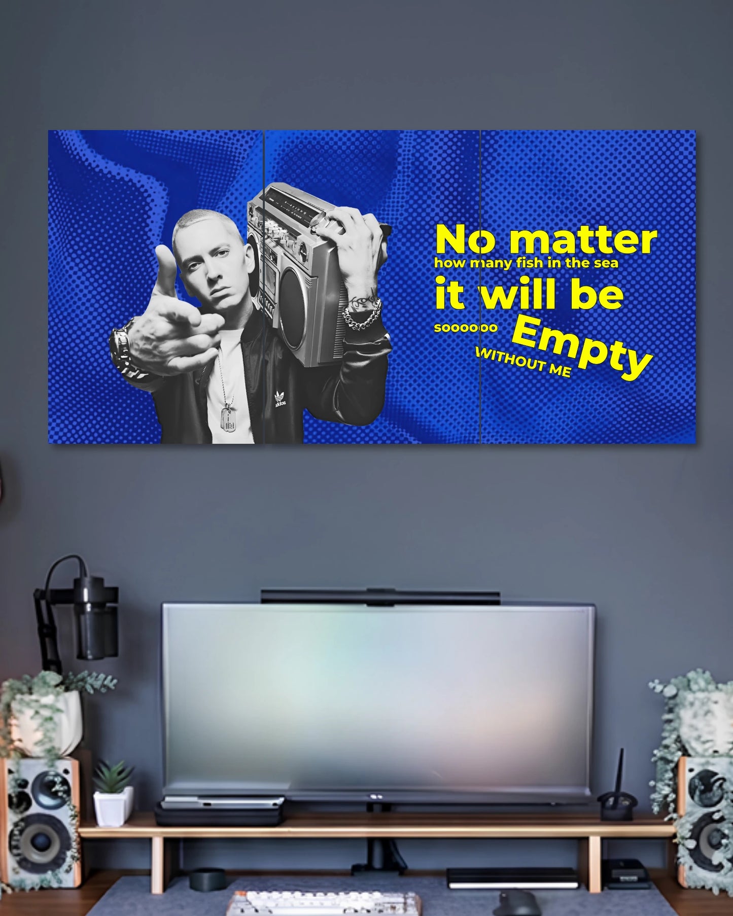 Eminem Boombox Pop Art 3 Piece Split Wall Art three-panel artwork 2