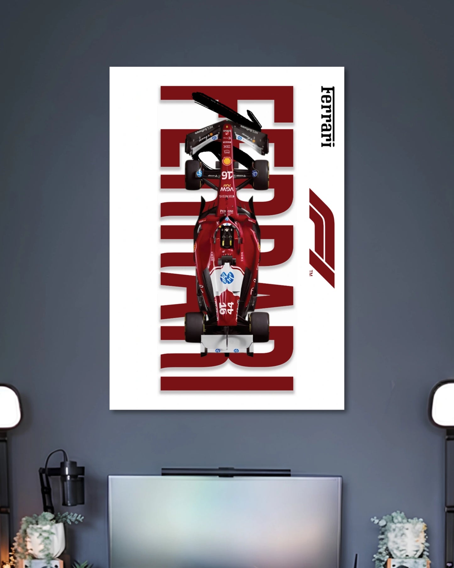 Ferrari F1 Top View Poster artwork with detailed composition 2