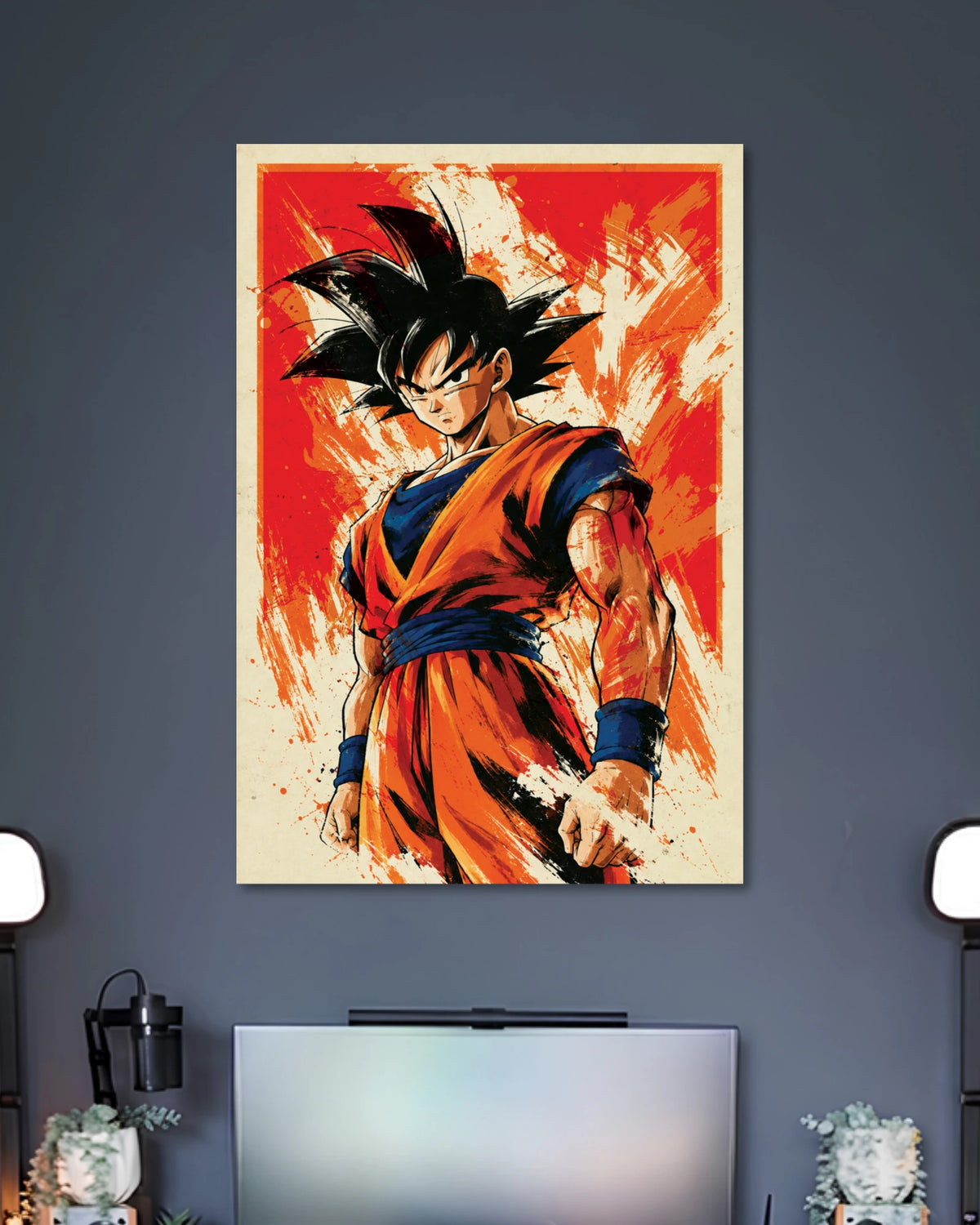 Alternative artwork featuring Goku Orange Brush Stroke Dragon Ball Z Anime Poster