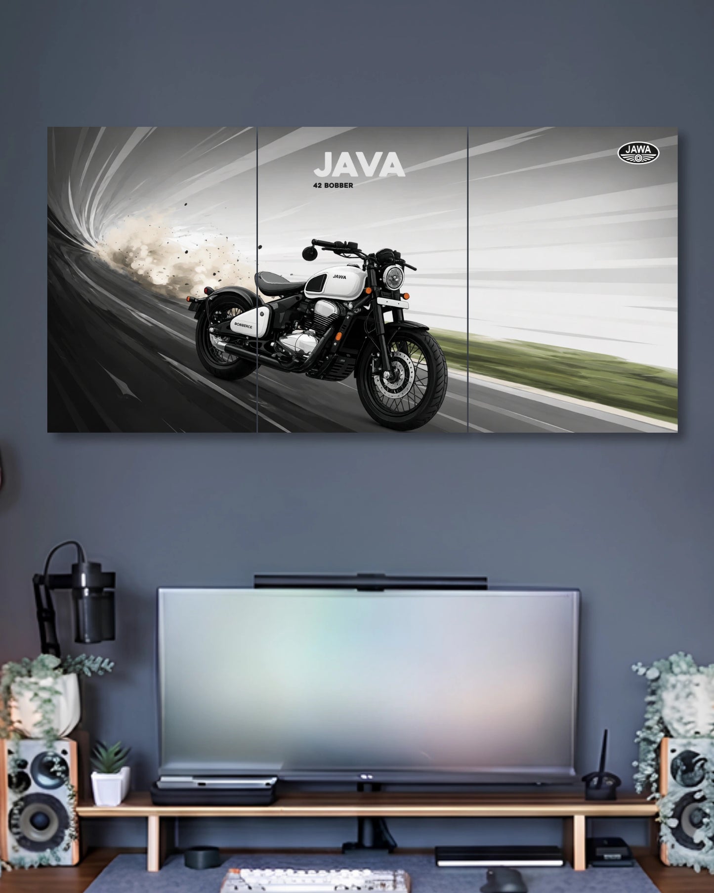 Three-panel Jawa 42 Bobber 3 Piece Poster Set artwork featuring premium detailed design 2