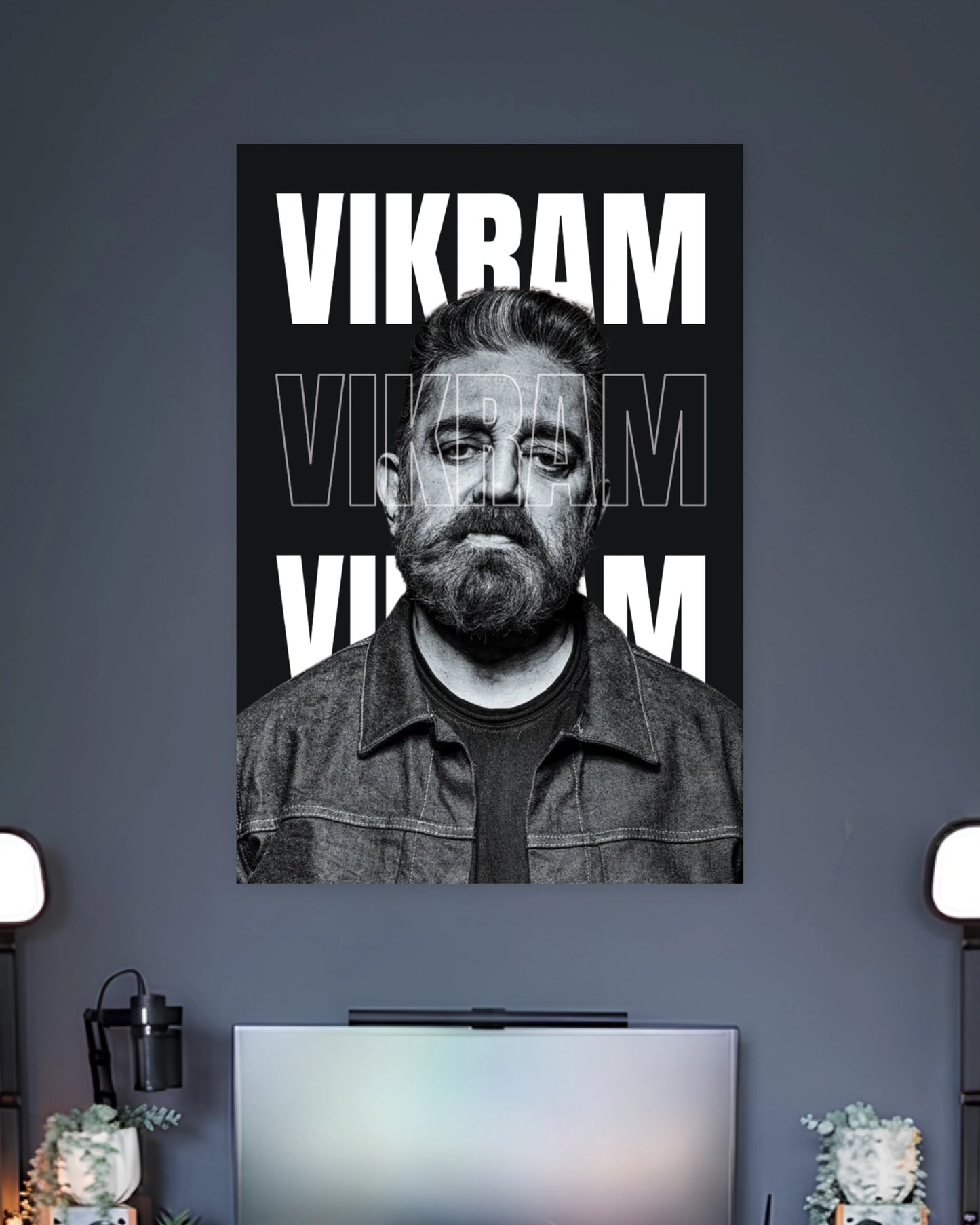 Vikram Monochrome Portrait Poster premium artwork 2