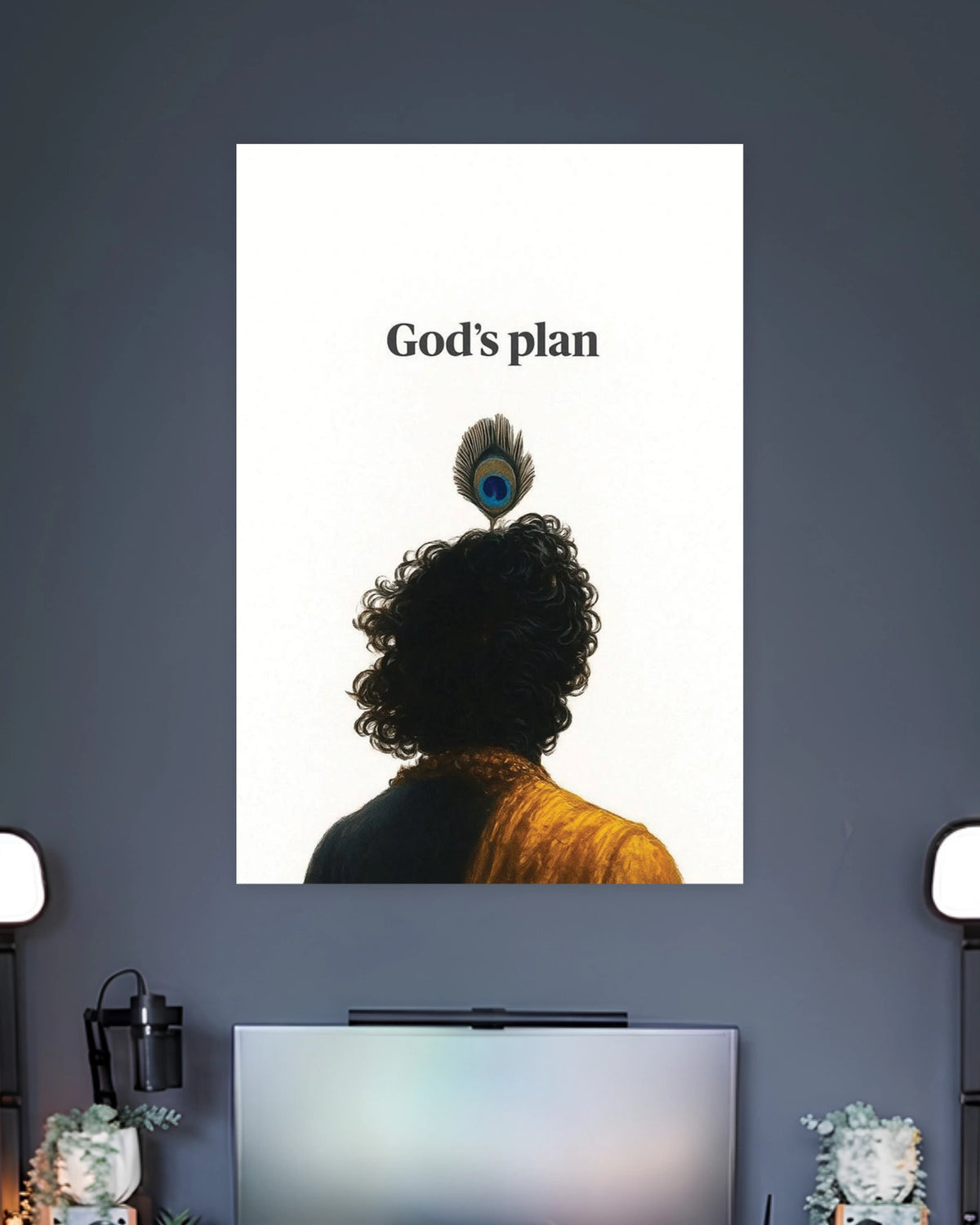 Krishna God's Plan Poster artwork with bold detailed composition 2