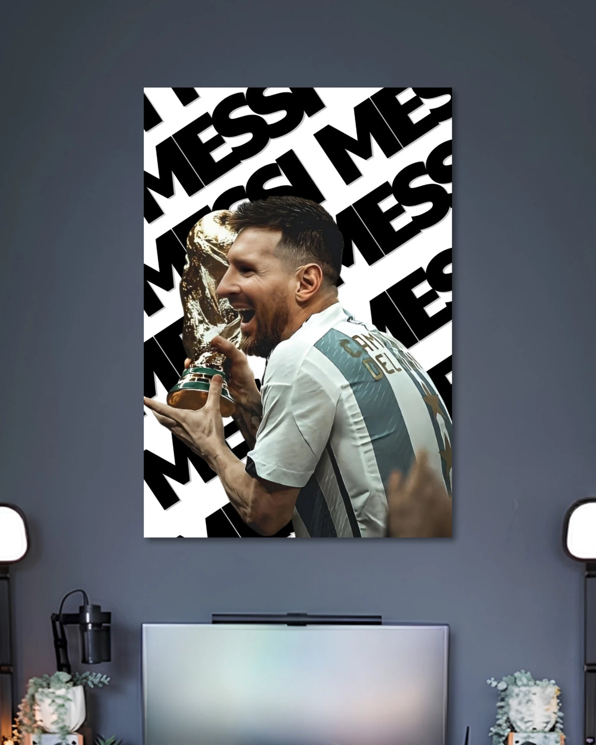 Alternative artwork featuring Lionel Messi World Cup Trophy Celebration Poster