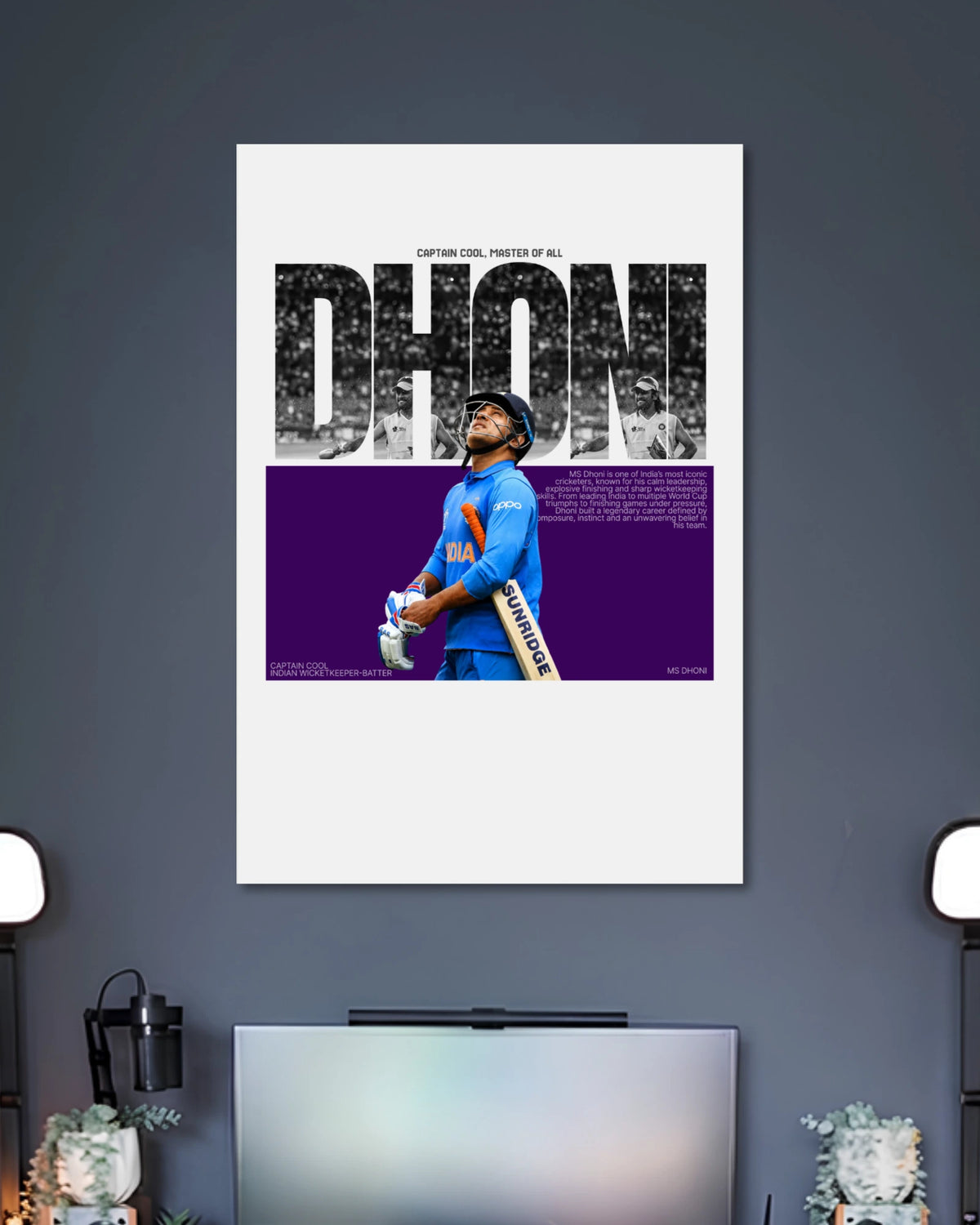Alternative artwork featuring MS Dhoni Captain Cool Indian Cricket Poster