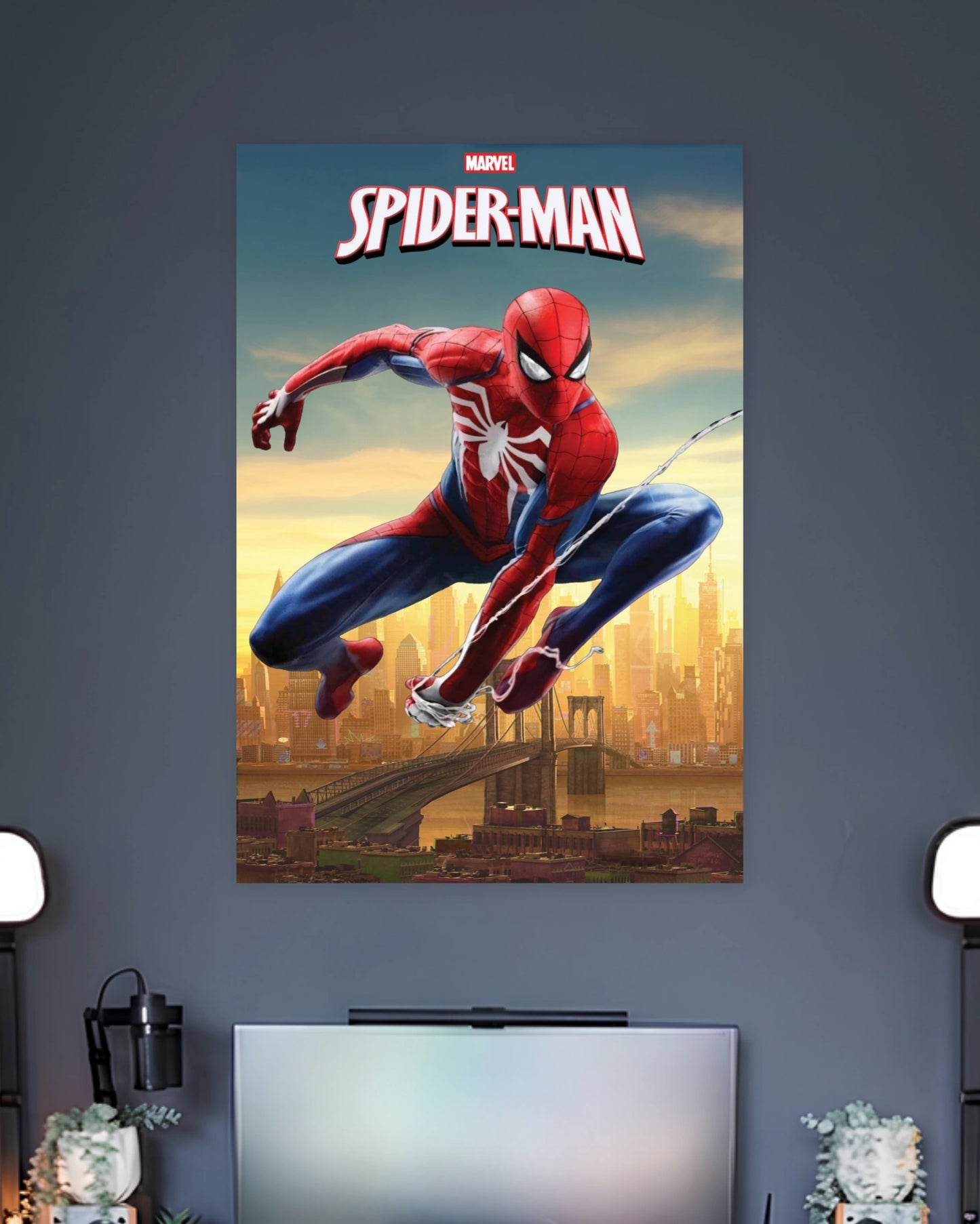 Spider-Man Marvel Superhero Poster wall poster displayed in a contemporary interior setting 2