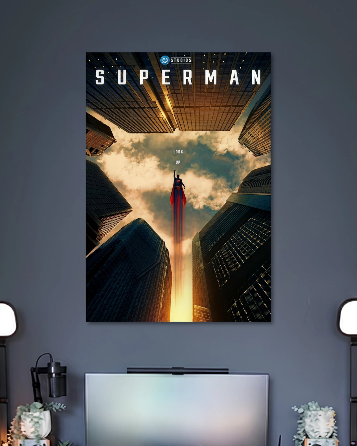 Alternative artwork featuring Superman Look Up City Flight Movie Poster