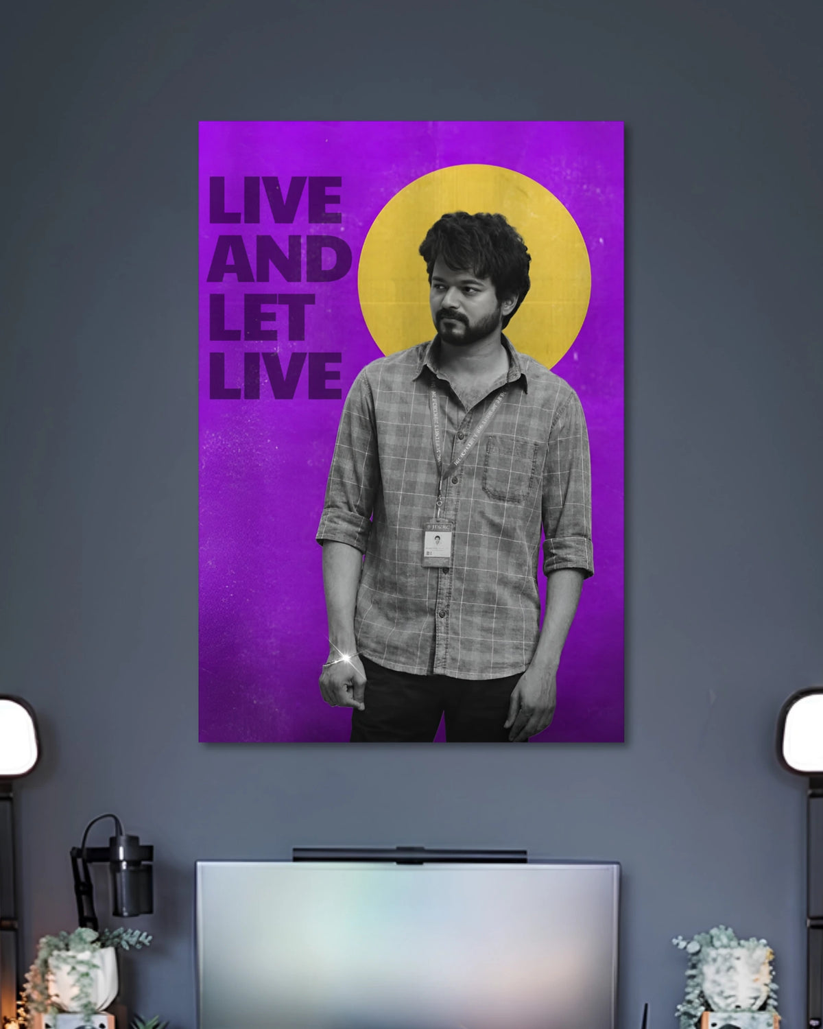 Alternative artwork featuring Vijay Live and Let Live Purple Portrait Poster