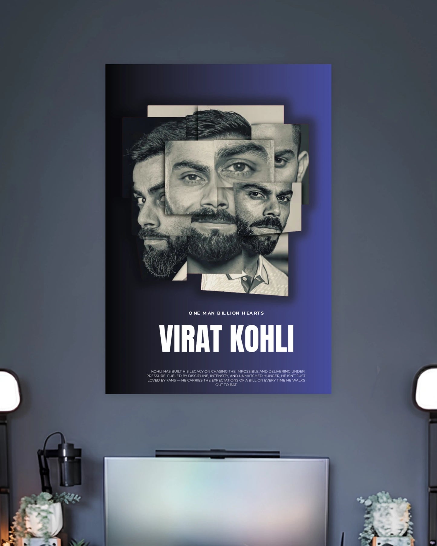 Virat Kohli Mosaic Portrait Poster premium artwork 2