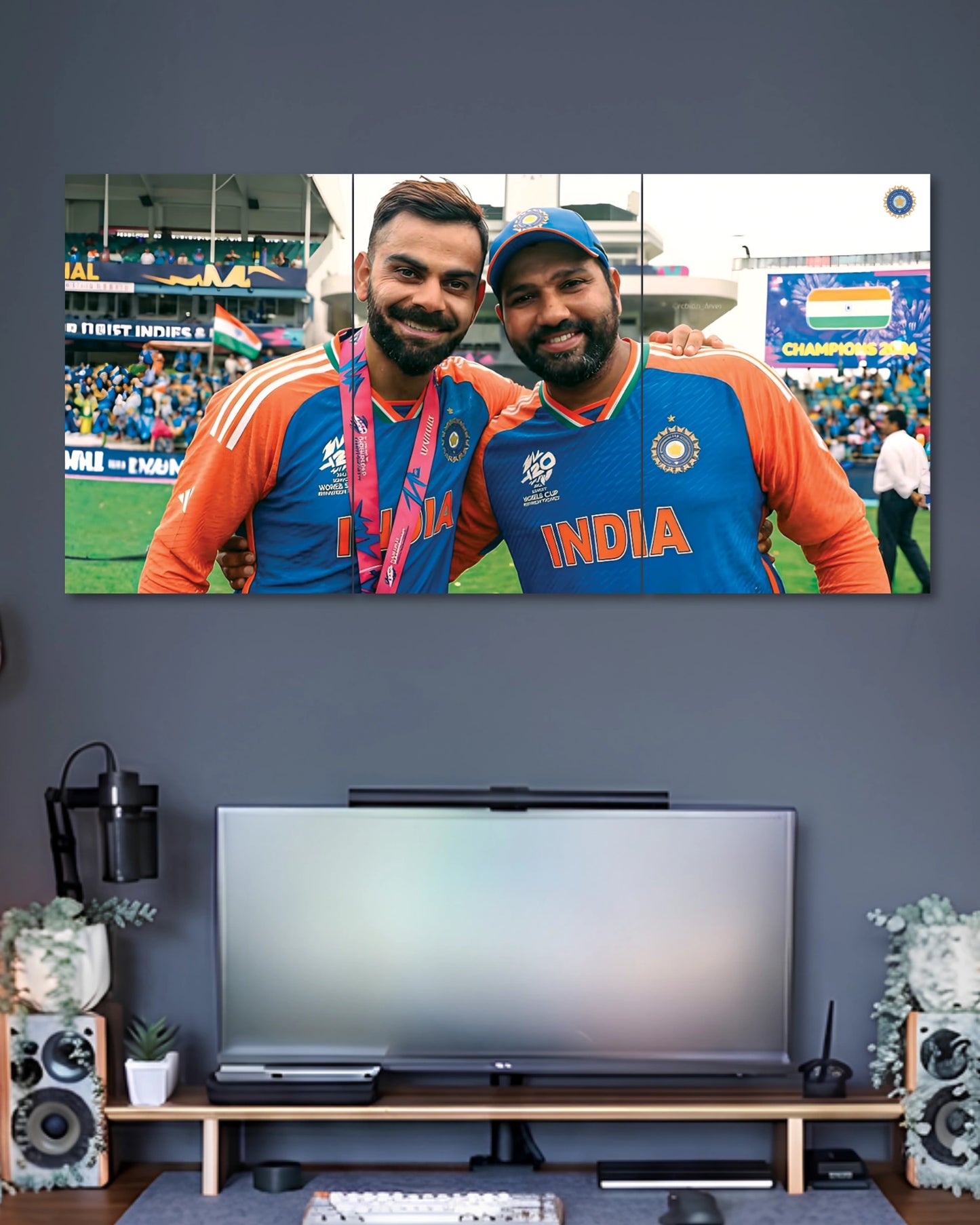 Virat Kohli & Rohit Sharma Champions 3 Piece Poster Set premium artwork 2