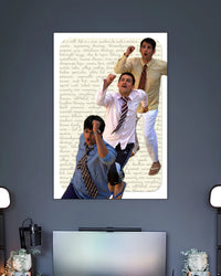 3 Idiots College Trio Poster artwork with bold detailed composition 2