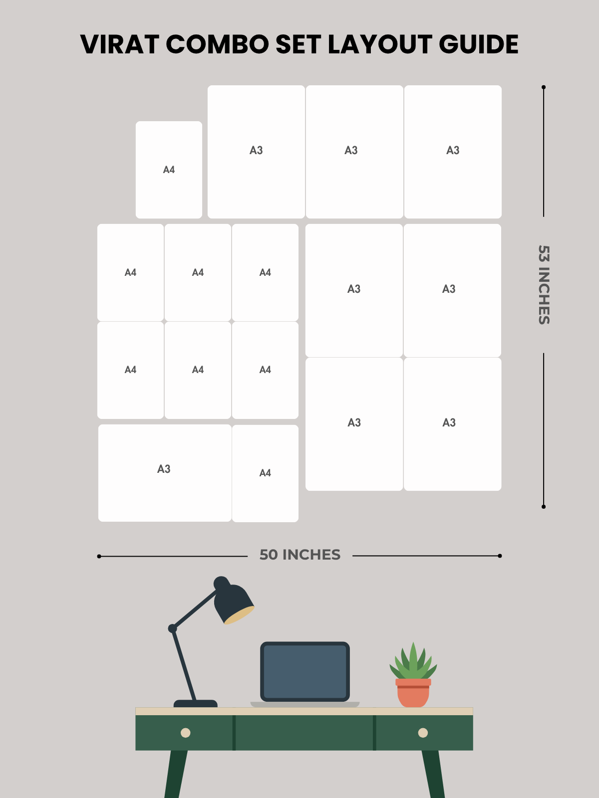 Virat Kohli 16-piece poster combo layout guide