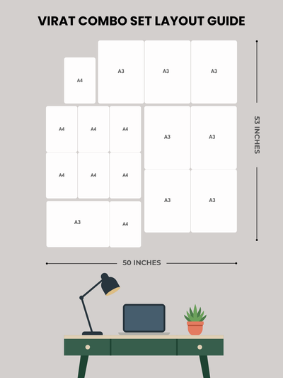 Virat Kohli 16-piece poster combo layout guide