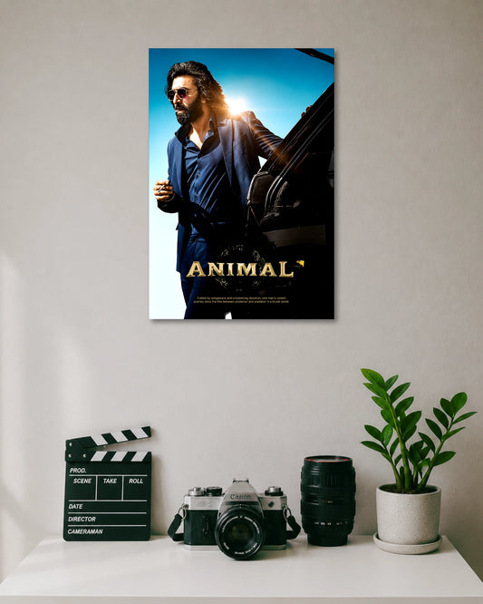 Animal Ranbir Kapoor Suit Poster artwork with bold detailed composition 1