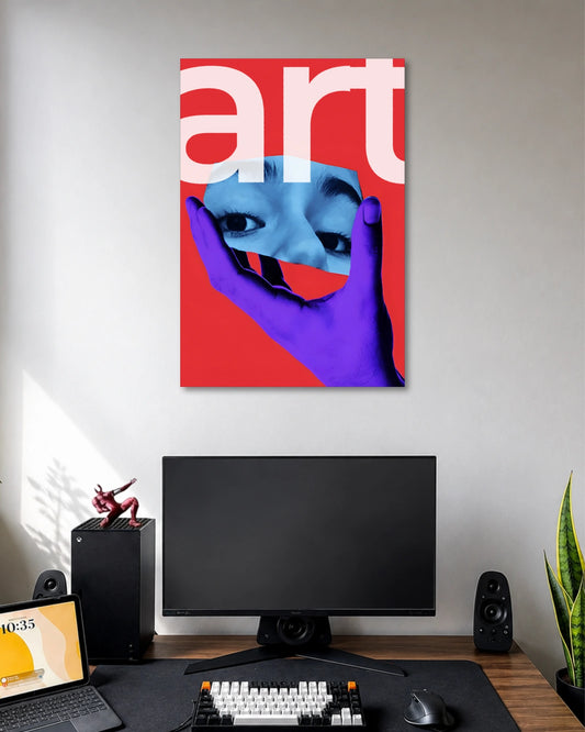 Art Blue Eye Purple Hand Poster poster artwork