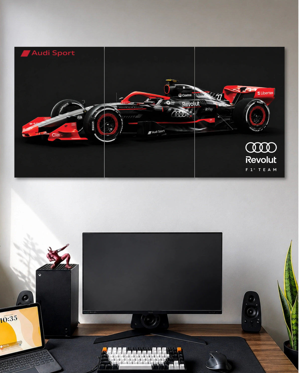 Audi Formula Race Car 3 Piece Split Wall Art three-panel artwork 1