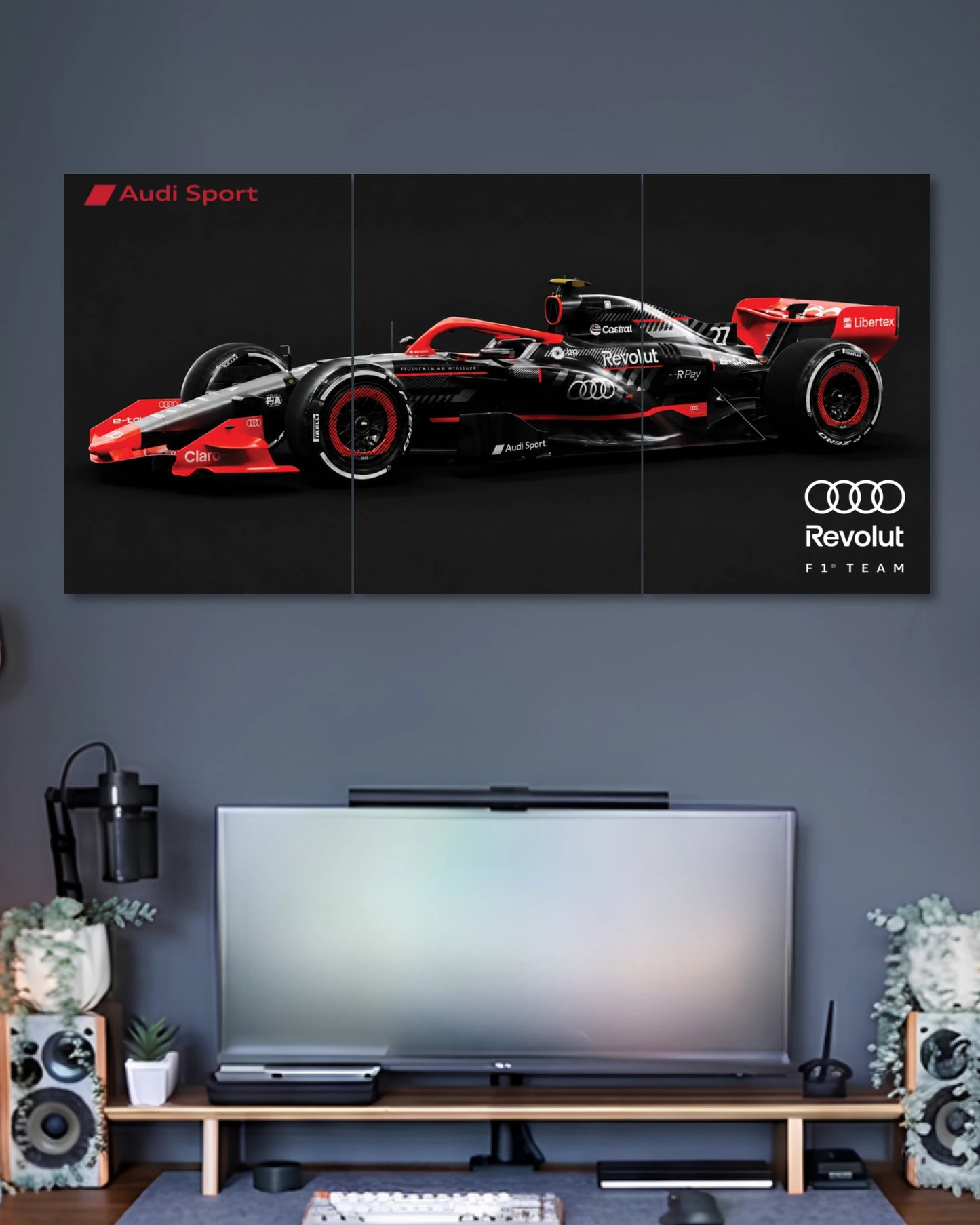 Audi Formula Race Car 3 Piece Split Wall Art three-panel artwork 2