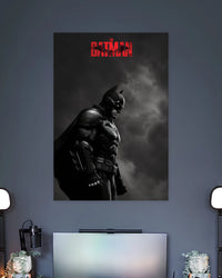 Batman Dark Knight Superhero Poster wall poster displayed in a contemporary interior setting 2