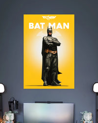 Batman Minimal Superhero Poster wall poster displayed in a contemporary interior setting 2