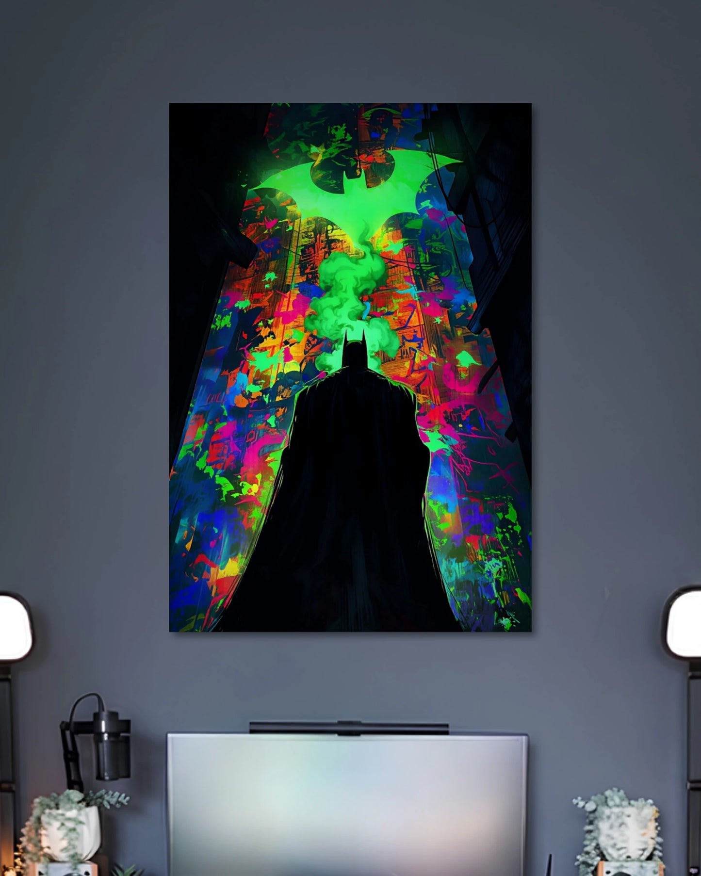 Alternative artwork featuring Batman Neon Gotham Design