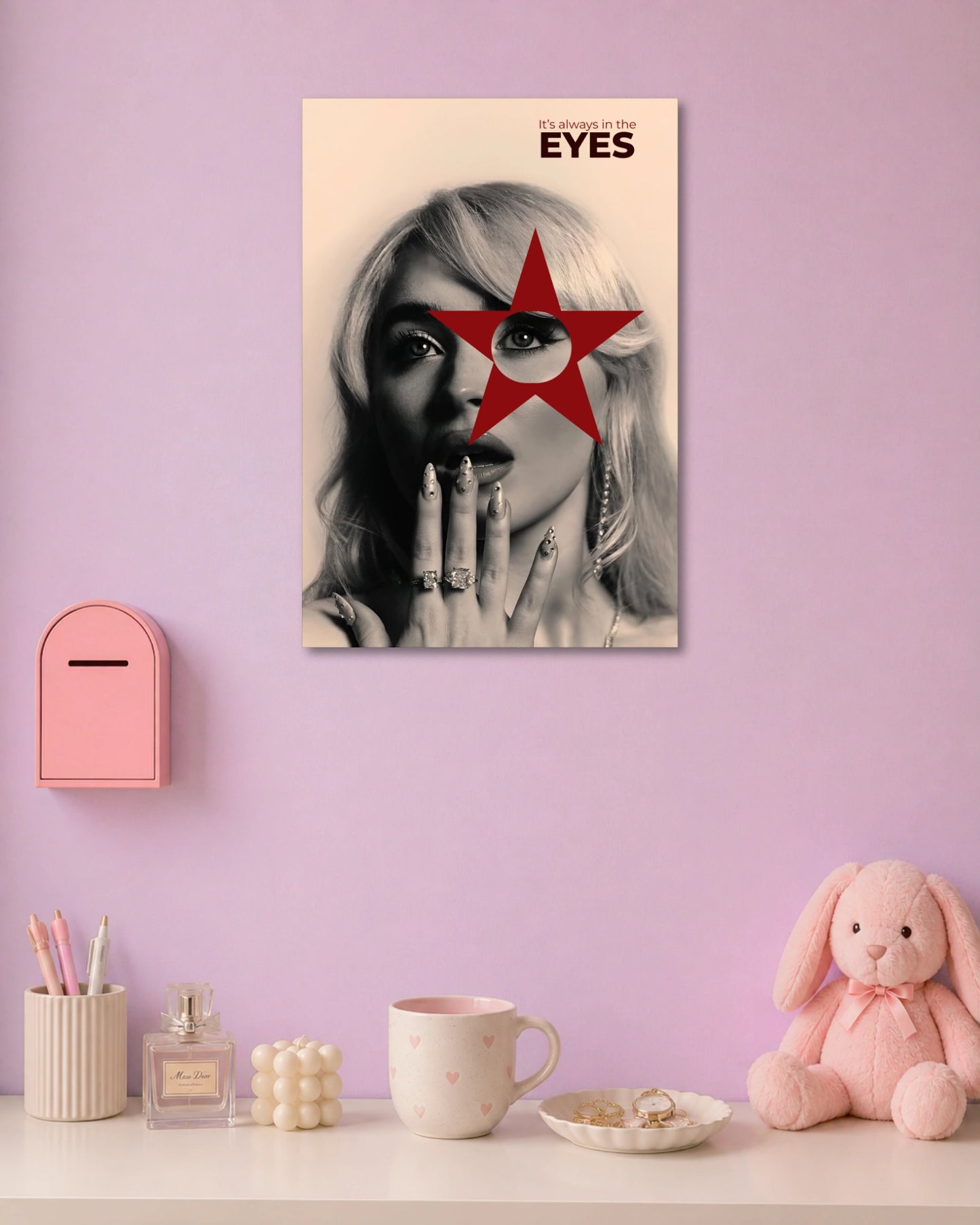Billie Eilish Eyes Poster artwork with detailed composition 1