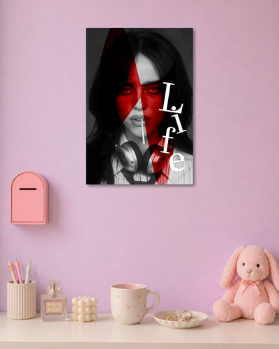 Billie Eilish Life Poster artwork with detailed composition 1