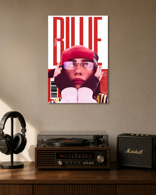 Billie Eilish Red Life Magazine Style Poster poster artwork