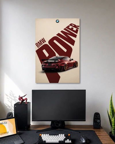 BMW Power Performance Poster artwork with detailed composition 1