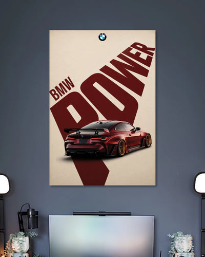 BMW Power Performance Poster artwork with detailed composition 2