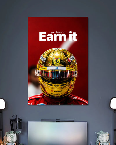Alternative artwork featuring Charles Leclerc Earn It Ferrari F1 Poster