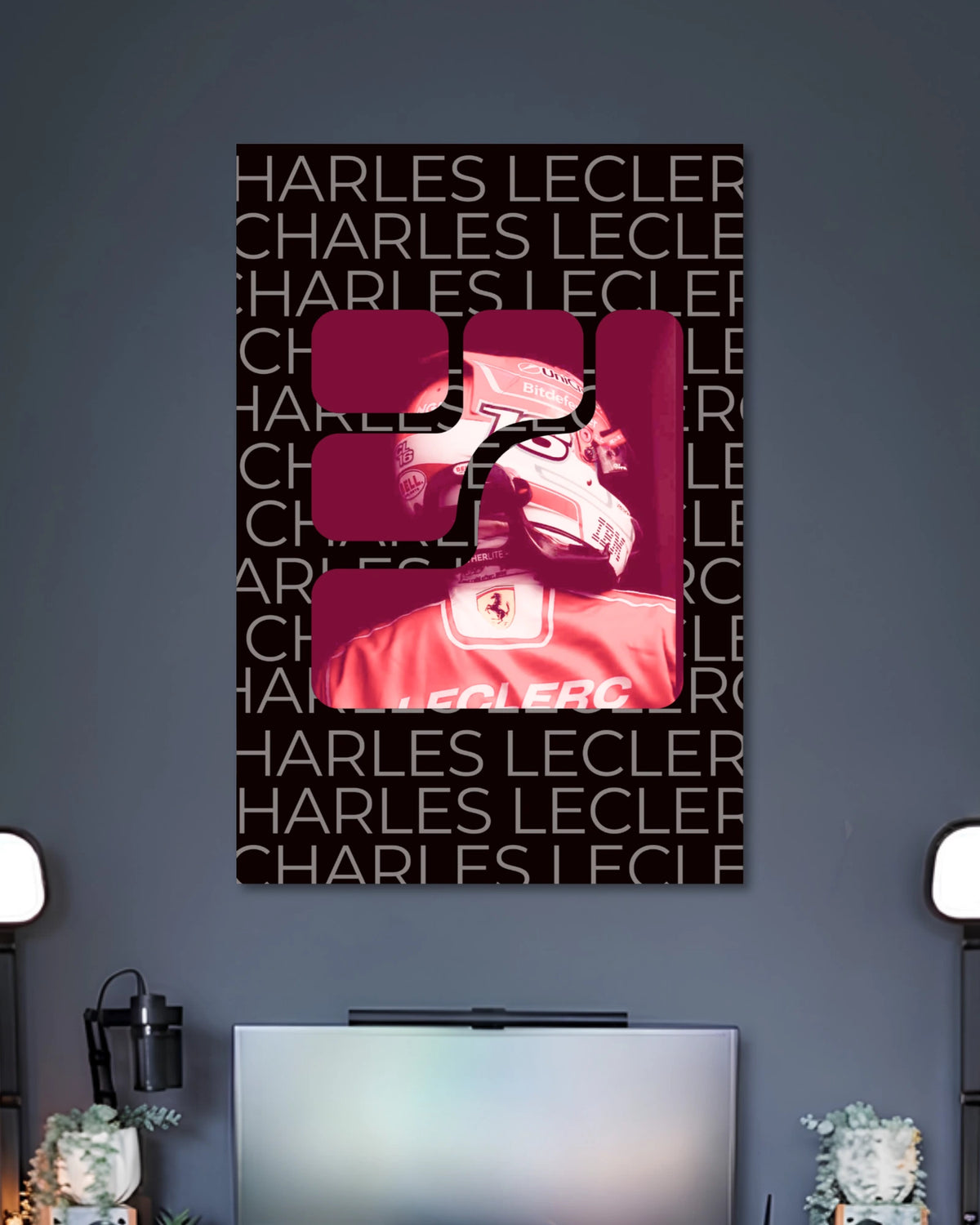 Alternative artwork featuring Charles Leclerc Ferrari Formula 1 Racing Poster
