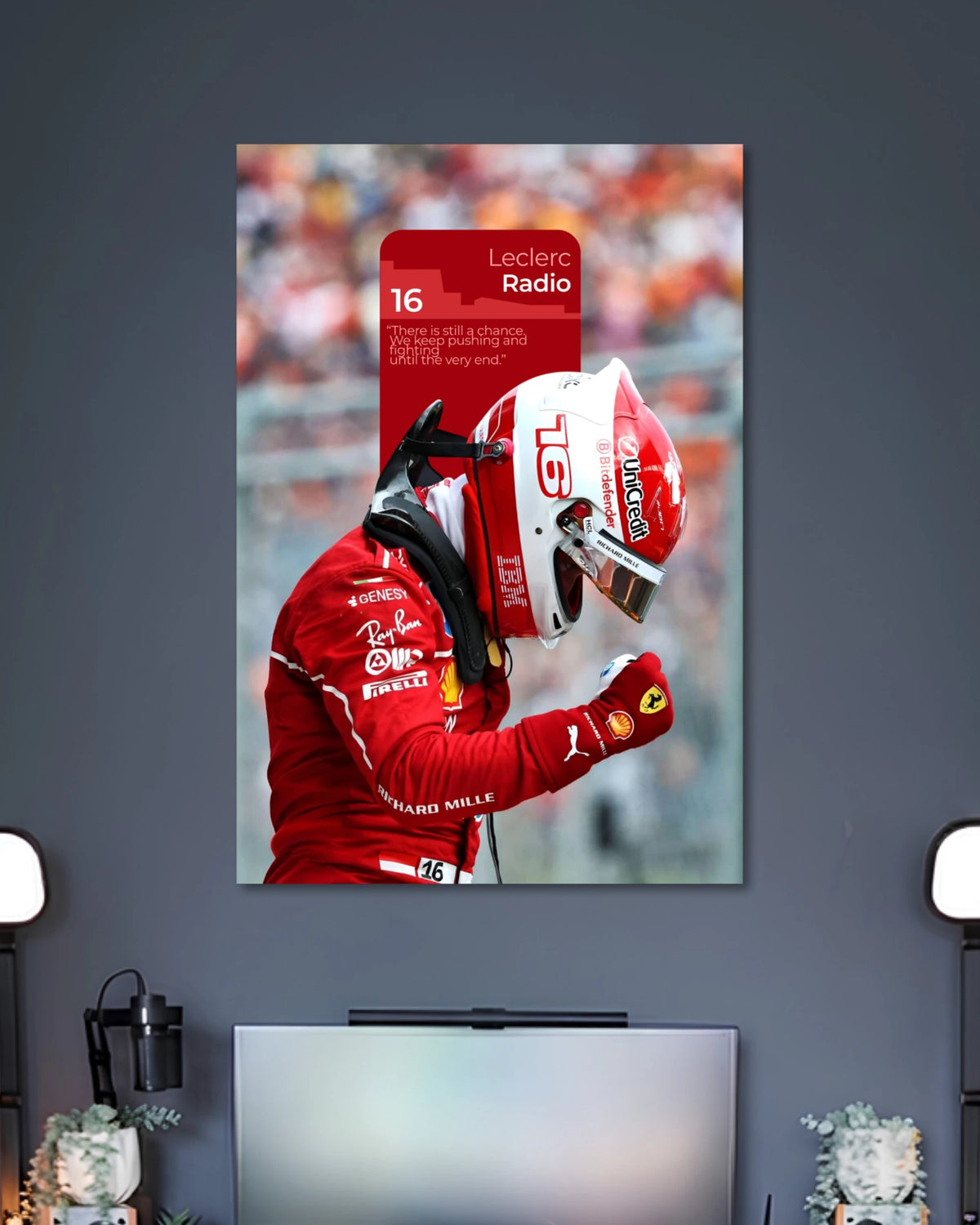 Alternative artwork featuring Charles Leclerc Ferrari Radio 16 Poster