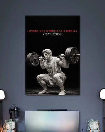 Alternative artwork featuring Consistency Matters Greek Statue Gym Motivation Poster