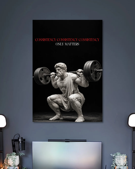 Alternative artwork featuring Consistency Matters Greek Statue Gym Motivation Poster