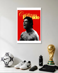 Cristiano Ronaldo Celebration Red Football Poster poster artwork