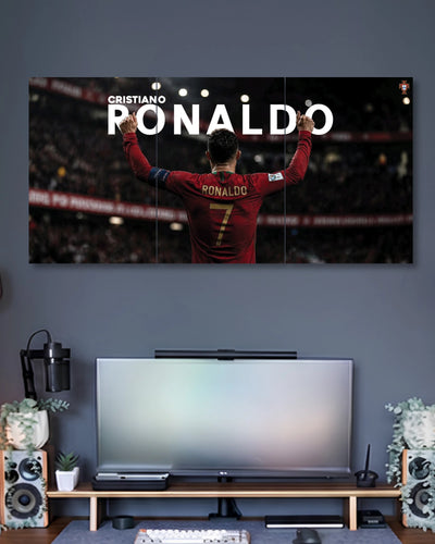 Three-panel Ronaldo Portugal 3 Piece Split Poster Set artwork featuring premium detailed design 2