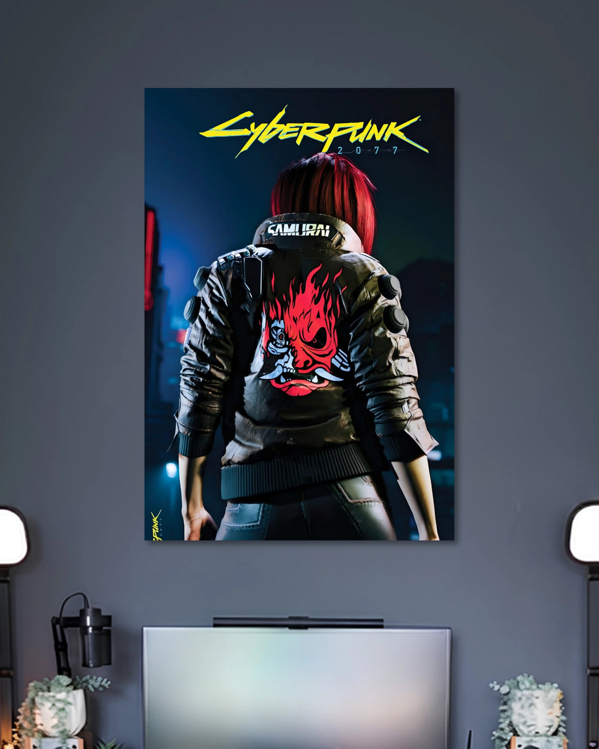 Alternative artwork featuring Cyberpunk 2077 Samurai Jacket Character Gaming Poster