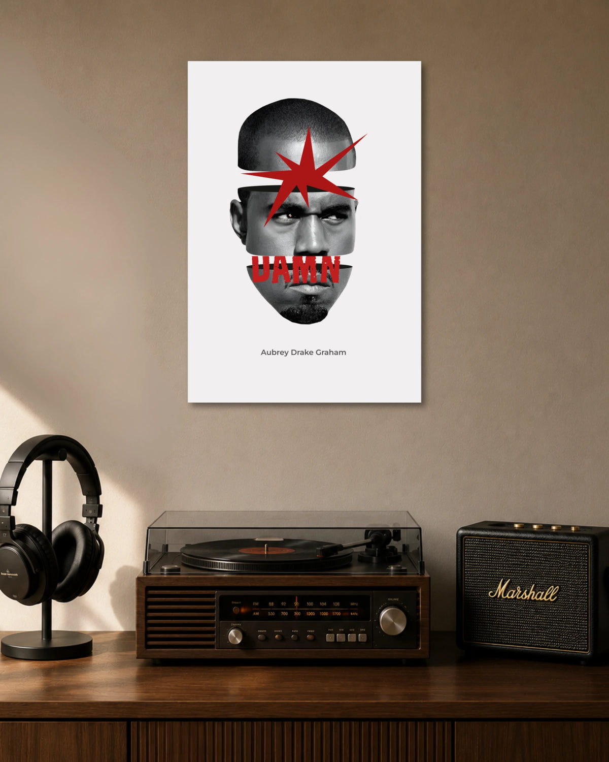 DAMN Aubrey Drake Graham Black Red Poster