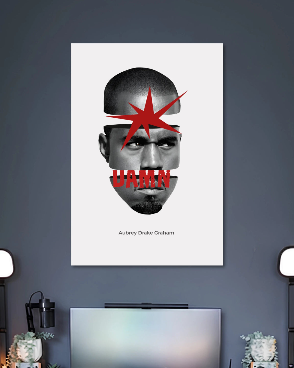 DAMN Aubrey Drake Graham Black Red Poster