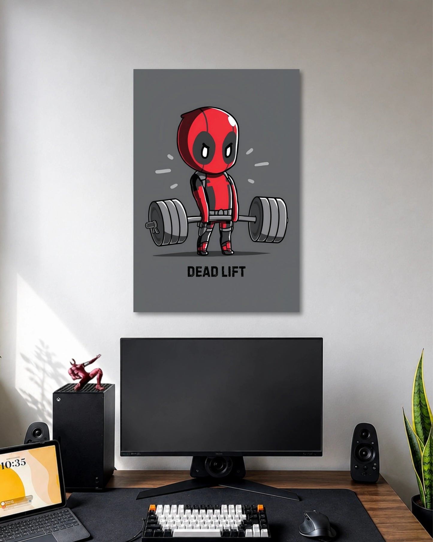 Deadpool Deadlift Cartoon Poster premium artwork 1