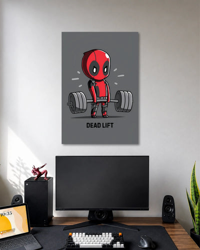 Deadpool Deadlift Cartoon Poster premium artwork 1