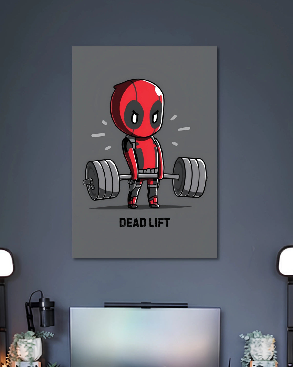 Deadpool Deadlift Cartoon Poster premium artwork 2