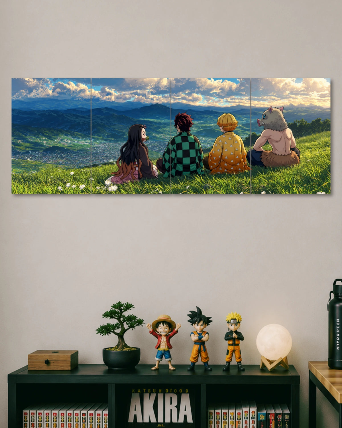 Demon Slayer Friends Mountain View 4 Split Poster poster artwork