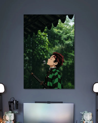 Demon Slayer Tanjiro Rainy Day Poster alternative artwork