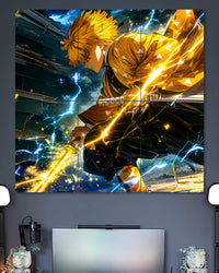 Alternative artwork featuring Demon Slayer Zenitsu Thunder Strike 6 Split Poster