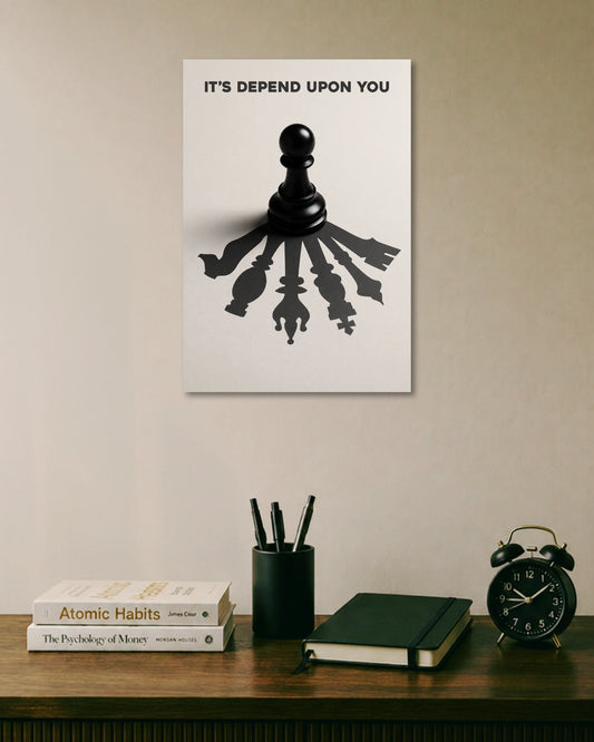 It Depends Upon You Chess Poster artwork with bold detailed composition 1