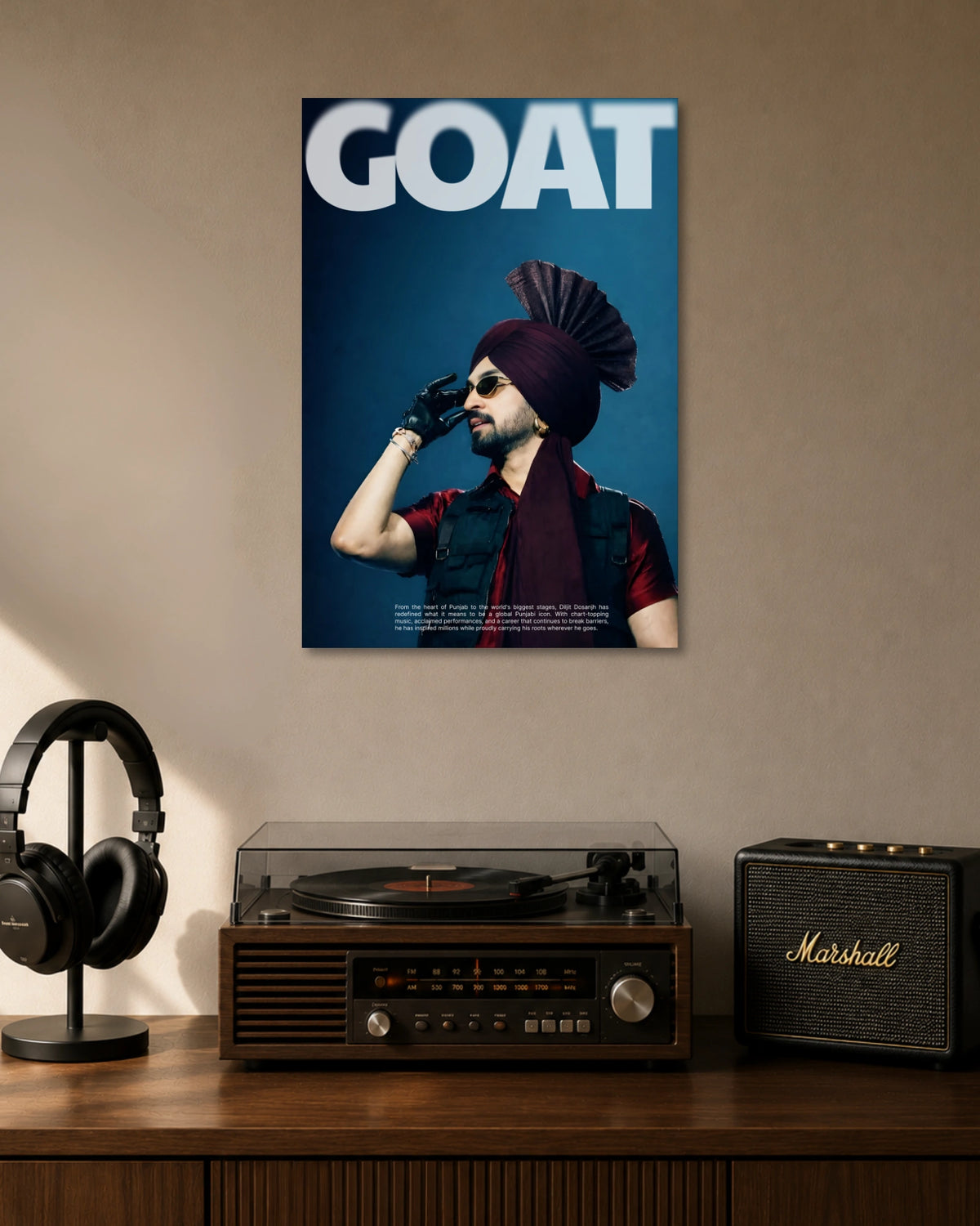 Diljit Dosanjh GOAT Poster artwork with bold detailed composition 1