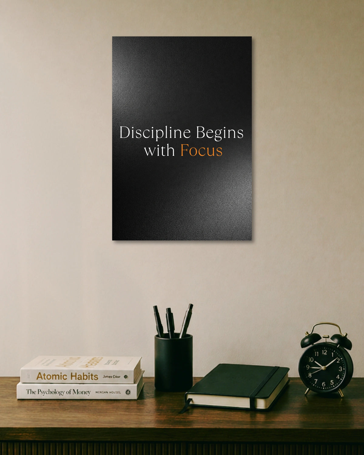 Discipline Begins with Focus Poster artwork with bold detailed composition 1