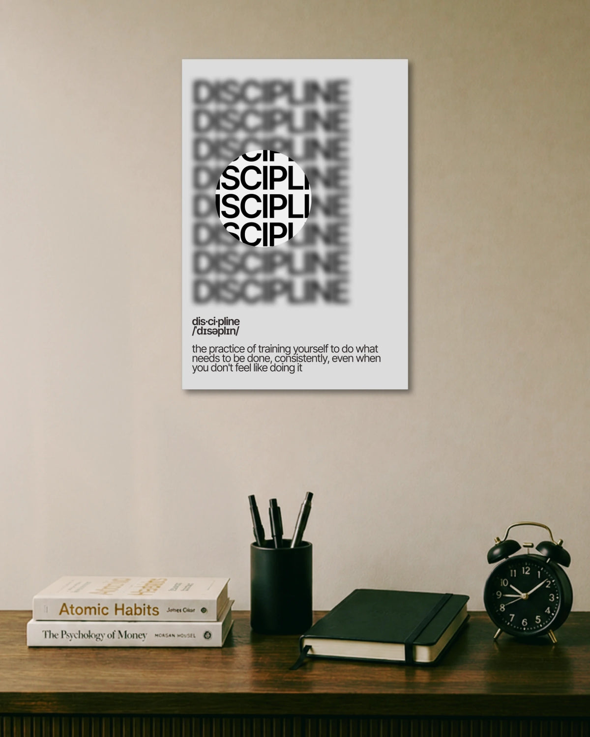 Discipline Training Yourself Motivational Wall Poster poster artwork