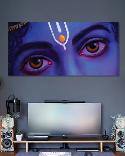 Divine Eyes of Krishna 3 Split Poster Set three-panel artwork 2